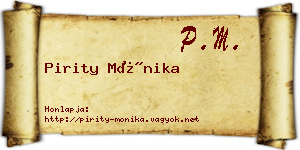 Pirity Mónika névjegykártya